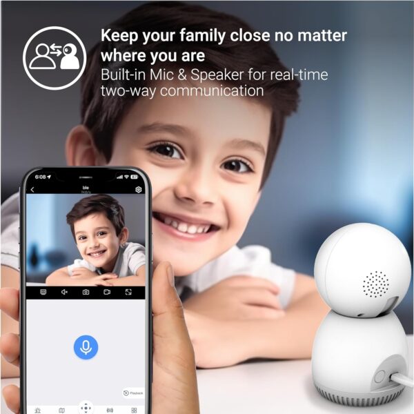 Godrej Security Solutions EVE PRO panTilt Smart WiFi Security Camera for Home with 350 Degree 2MP (HD) | 2-Way Audio | Night Vision | Smart Motion Tracking | Alarm System, White - Image 6