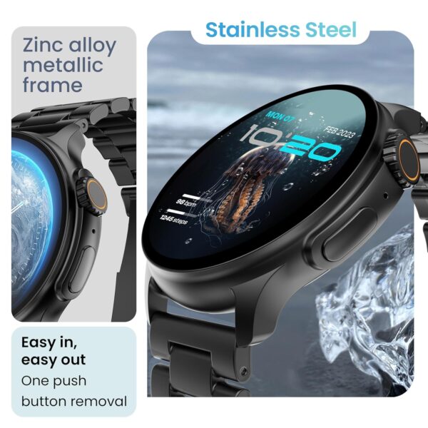 Boult Newly Launched Crown R Pro Smart Watch 1.43''HD AMOLED, Bluetooth Calling, Working Crown, Zinc Alloy Frame, 600 Nits Brightness, AI Voice Assistant, SpO2 Monitoring, 120+ Sports Mode (Jet Black) - Image 9