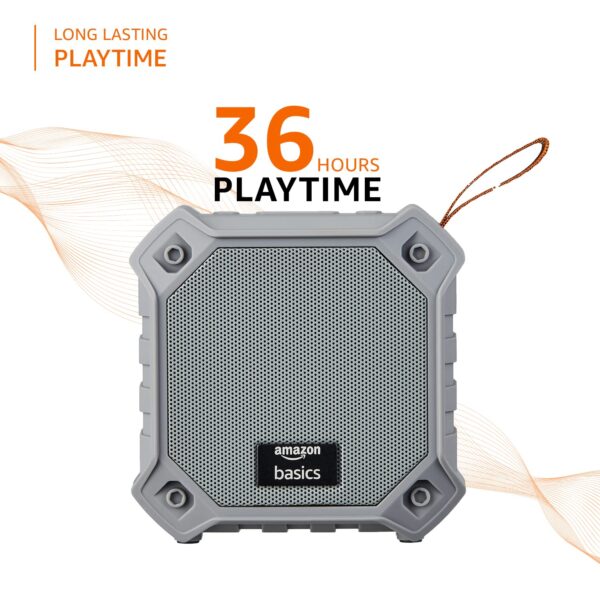 AmazonBasics 5W Bluetooth 5.3 Speaker, Upto 36 Hrs Playtime, True Wireless Technology, Built in Mic, Multiple Connectivity Modes (Grey) - Image 3