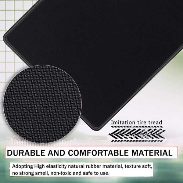 Storite 900x400x2mm Extended Gaming Mouse Pad for Laptop/Computer with Stitched Embroidery Edges and Water Resistance Coating Natural Non Slippery Rubber Base Mousepad Desk Mat - Black - Image 7
