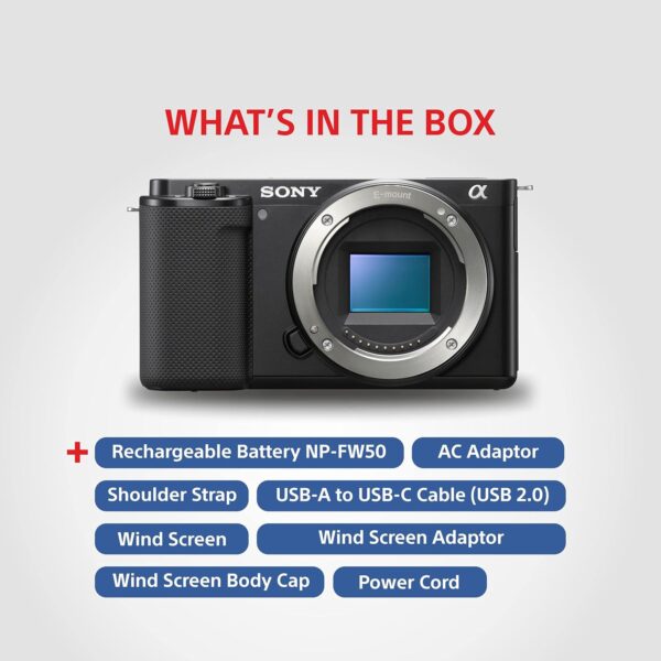 Sony Alpha ZV-E10 24.2 Mega Pixel Interchangeable-Lens Mirrorless vlog Camera, Made for Creators | APS-C Sensor |Advanced Autofocus | Clear Audio & 4K Movie Recording (Body Only) – Black - Image 13