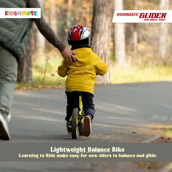 Kidsmate Glider Balance Bike for Kids | Lightweight, Durable Balancing Cycle for Boys & Girls | Adjustable Seat & Pedal-Free Toddler Bike with EVA Tires | Ideal First Bike for Ages 1-4Y (Red) - Image 8