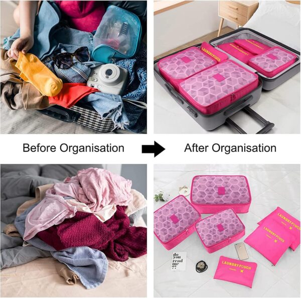 House Of Quirk 6Pcs/1Set Travel Storage Bag Storage Clothes Bag Luggage Case Bag Suitcase Underwear Organizer Make Up Organizer Bag(Polyester) - Image 7