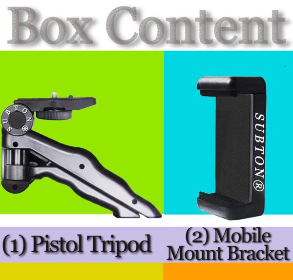 SUBTON Photography Mobile Holder Mini Tripod Camera Stand with Horizontal & Vertical Rotation | for Vlogging, Video Shooting, YouTube etc Compatible with All Mobile Phones, Action GoPro Cameras DSLR - Image 3