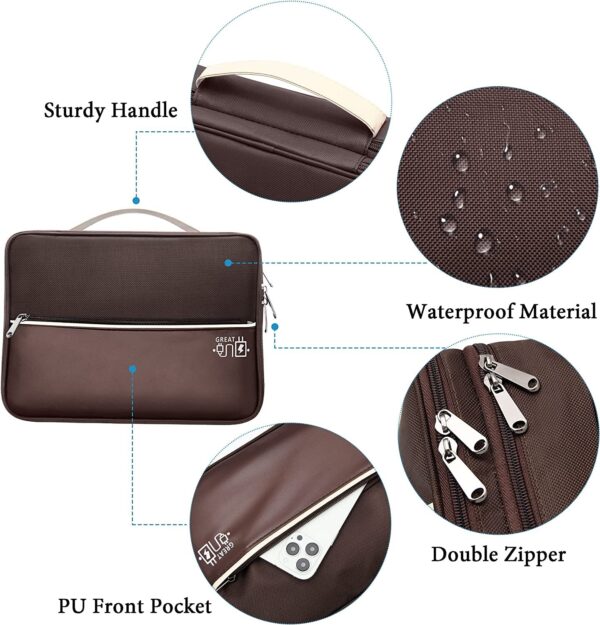 Seagull flight of fashion Double Layer Electronic Gadget Organizer Case, Cable Organizer Bag for Accessories with Mobile Stand - 27 X 20 X 9 cm - Coffee - Model 2 - Image 6