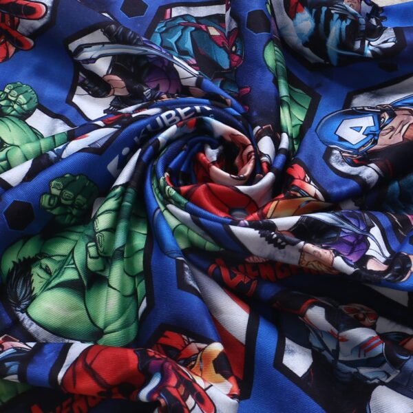 Kuber Industries Marvel Avengers Luggage Cover|Polyester Travel Suitcase Cover|Washable|Stretchable Suitcase Protector|22-26 Inch|Medium (Blue) - Image 7