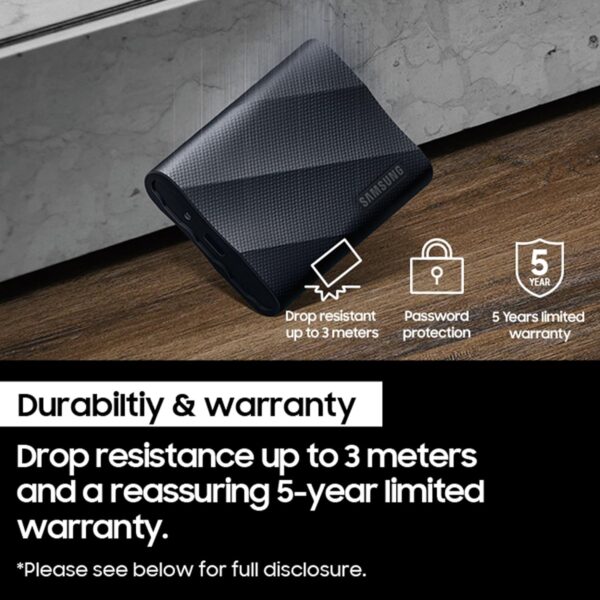 Samsung T9 Portable External SSD 4TB, USB 3.2, Speed up to 2,000 MB/s Read/Write Speed, Storage for Professional Creators - videographers, Graphic Designers, Artists, MU-PG4T0B/WW, Black - Image 3
