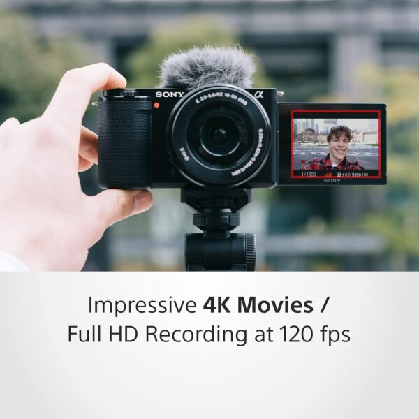 Sony Alpha ZV-E10 24.2 Mega Pixel Interchangeable-Lens Mirrorless vlog Camera, Made for Creators | APS-C Sensor |Advanced Autofocus | Clear Audio & 4K Movie Recording (Body Only) – Black - Image 5