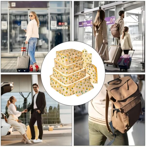 House of Quirk Polyester 7 Set Packing Cubes Luggage Packing Organizers For Travel Accessories(Yellow Lemon) - Image 9