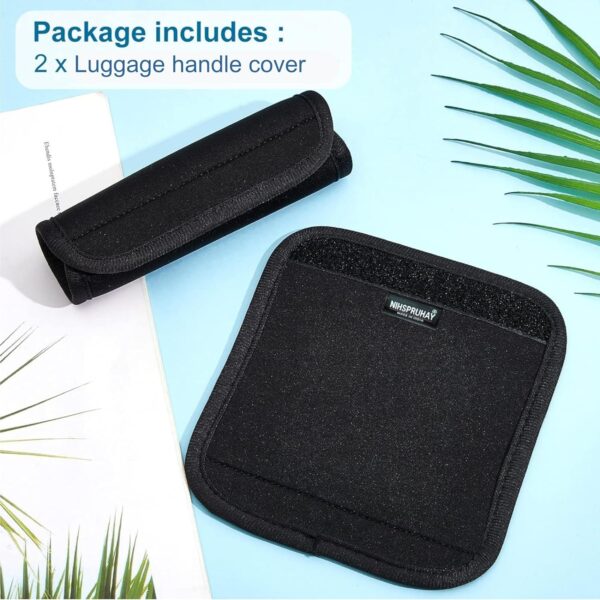 NIHSPRUHAY 2Pc Soft Comfortable Neoprene Luggage Handle Wrap Grip Identifier Stroller Grip Protective Cover Travel Bag Luggage Suitcase - Image 7