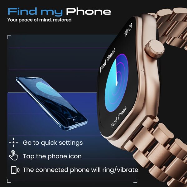 Boult Trail Smartwatch 2.01" 3D Curved HD Display, BT Calling 5.3, 600 Nits Brightness, IP68, 190+ Watchfaces, 120+ Sports Modes, AI Voice Assistant, SpO2 Monitoring (Rose Gold) - Image 11