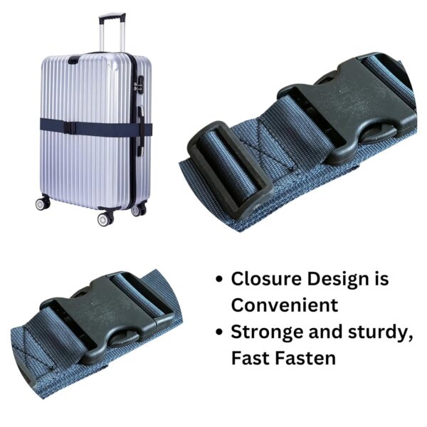 APAV Luggage Straps Belt Heavy Duty Adjustable with Buckle Clips for Suitcase | Trolleys and All Kind of Luggages | for Traveling Business/Leisure Trip (Pack of 4 (NB)) - Image 7
