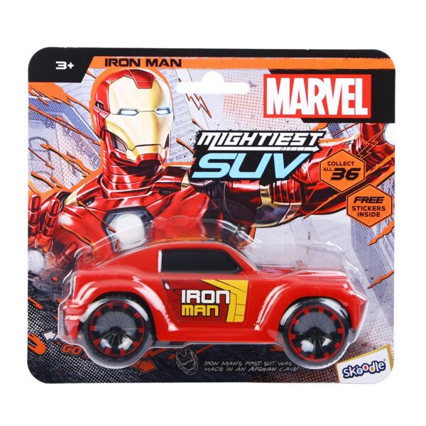 SKOODLE Kid Marvel Pull-Back SUV - Iron Man Edition, Marvel Inspired Toy Bikes With Sturdy And Long-Lasting Construction, Enhances Motor Skills And Fun Vehicle Toy For Gifting - Red - Image 2