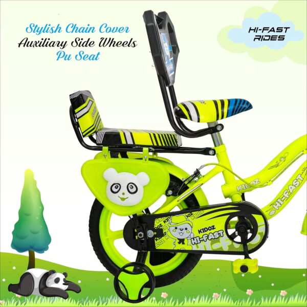 HI-FAST 14 inch Kids Cycle for Boys & Girls 2 to 5 Years with Back Seat & Training Wheels (95% Assembled), (NGreen), Rigid - Image 6