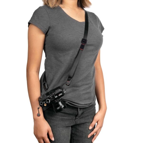 BLACKPIXEL Glide mini black strap with wristlink for cameras and drones|3in1 style (neck,sling,shoulder)|Adjustable (1450-830mm) - Image 6