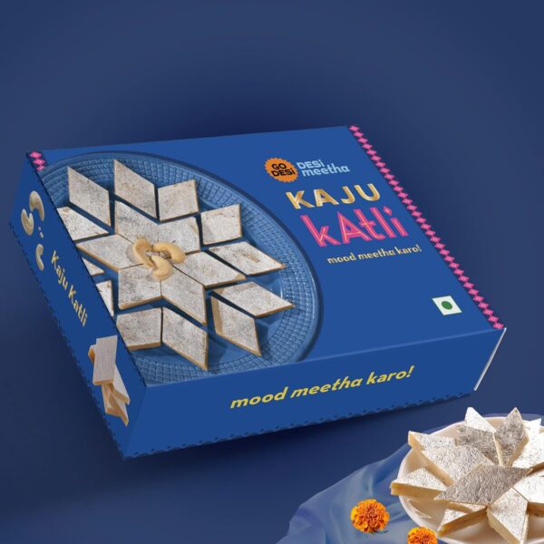 GO DESi Classic Kaju Katli 200 grams, Made with Cashew Nuts, Sweets Indian Mithai, Indian Sweets Gift Pack - Image 3
