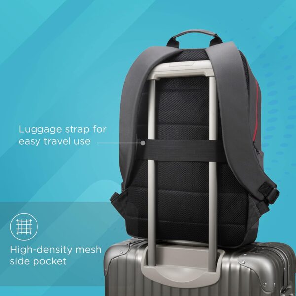 Lenovo 39.63cm (15.6") Executive Red Backpack; Made in India, Water-resistant; Travel, School, Office friendly; Vented & well-padded back panel with luggage strap; Padded adjustable shoulder straps - Image 5