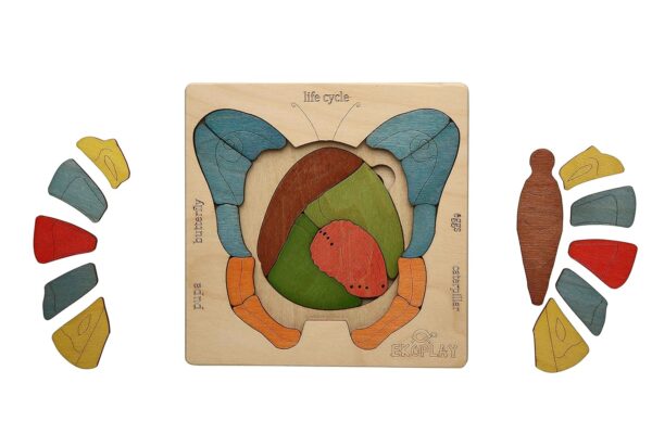 Life Cycle of A Butterfly | 31 Piece Wooden Multilayered Jigsaw Puzzles for Kids | Educational Toy and Gift for Boys & Girls 3 Years and Above - Image 8