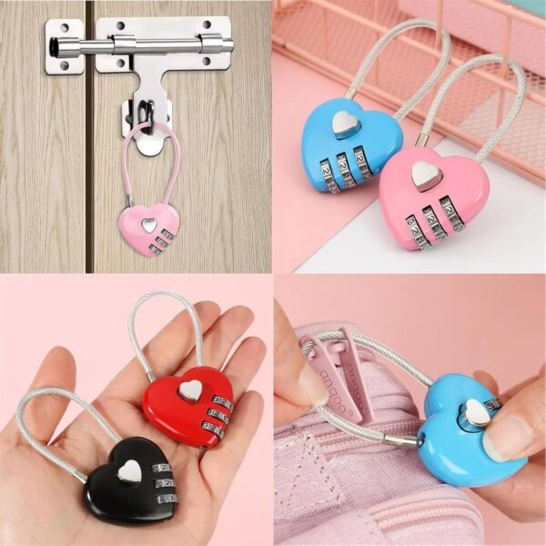 4pcs Number Lock for Bag, Small Locks for Luggage Bag, Combination Lock Zinc Alloy Steel Wire Lock, Generic Digital Lock Home Tools Luggage Lock Password Lock for Locker and Gym Bag - Image 8