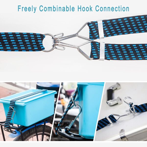 STHIRA® 4Pcs Luggage Strap for Motorcycle Bike with Metal Hooks, 3.3ft High Elasticity Bungee Cord Elastic Rope for Cargo Travel Packaging - Image 6