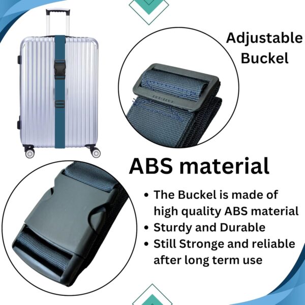 APAV Luggage Straps Belt Heavy Duty Adjustable with Buckle Clips for Suitcase | Trolleys and All Kind of Luggages | for Traveling Business/Leisure Trip (Pack of 4 (NB)) - Image 3