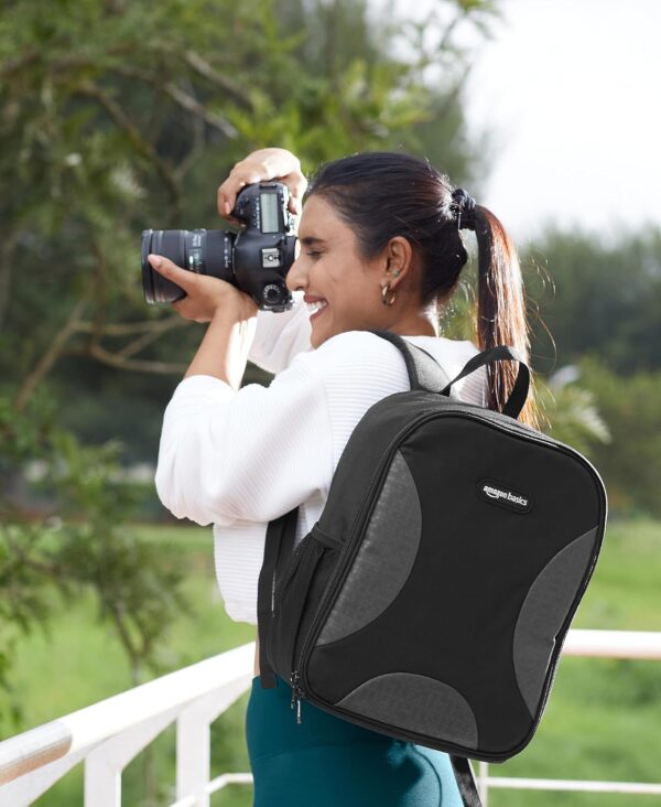amazon basics Waterproof Fabric DSLR Backpack Camera Bag, Lens Accessories Carry Case for Nikon, Canon, Olympus, Pentax & OthersA20PRO - Image 3