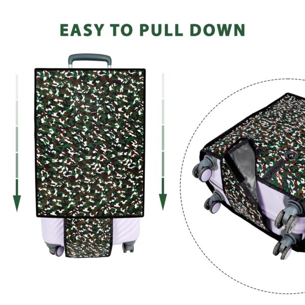 Storite 20 Inch Zippered Nylon Military Print Trolley Cover/Suitcase Cover/Waterproof Dustproof Luggage Cover with Transparent ID Pocket for Wheeled Luggage Bags (48 X 23 X 36Cm) - Image 7