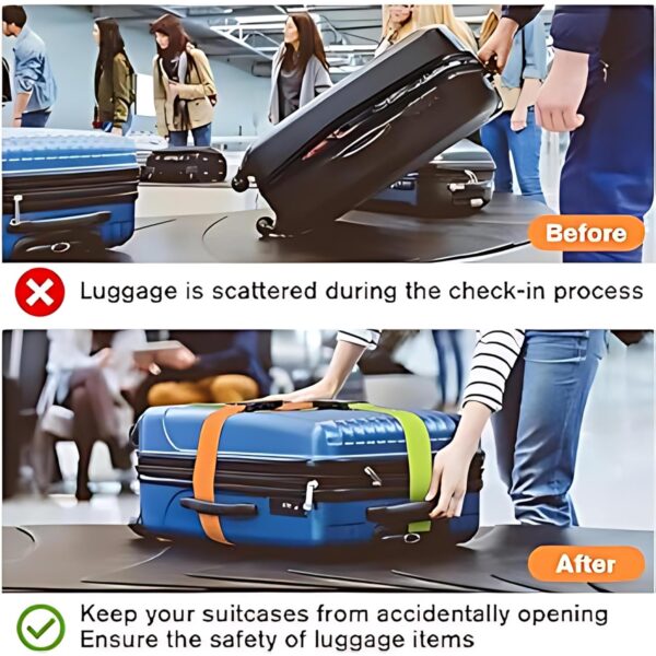 APAV Luggage Straps Belt Heavy Duty Adjustable with Buckle Clips for Suitcase | Trolleys and All Kind of Luggages | for Traveling Business/Leisure Trip (Pack of 4 (NB)) - Image 9