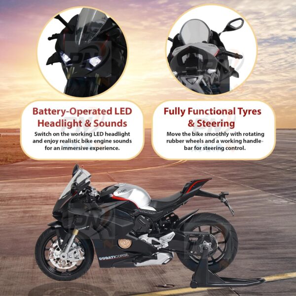 PN AVAN Die Cast Motorcycle Display Model for Duoati Corse, Realistic Motorcycle Model, 1:12 Scale Kids Moto Toy or Collection (Duoati Corse) - Image 2