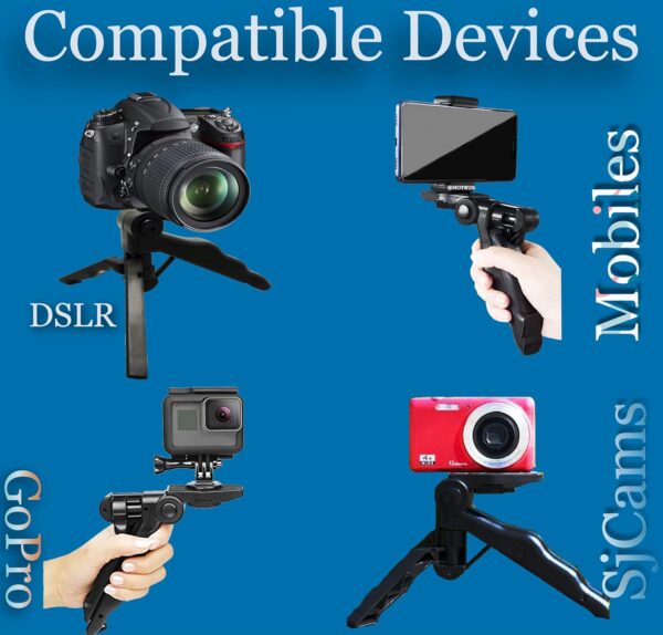 SUBTON Photography Mobile Holder Mini Tripod Camera Stand with Horizontal & Vertical Rotation | for Vlogging, Video Shooting, YouTube etc Compatible with All Mobile Phones, Action GoPro Cameras DSLR - Image 7