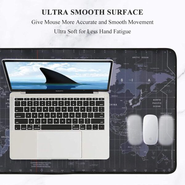 Seagull flight of fashion Large Extended Mouse Pad XXL with Non-Slip Rubber Base, Stitched Edge Mouse Mat for Laptop, Computer & Desk - 60 x 30 x 0.2 cm - World Map - Image 8