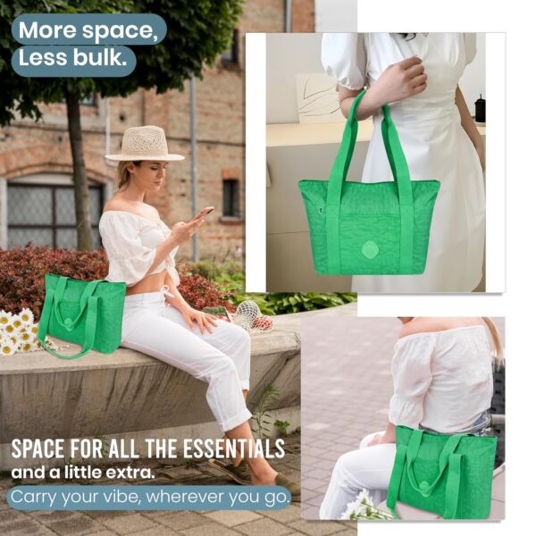 Storite 33cm Nylon Travel Duffle Bag for Women – Stylish Weekender & Overnight Luggage, Trendy Shoulder Handbag (Mint Green - 29x11.5x33 cm) - Image 4