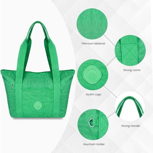 Storite 33cm Nylon Travel Duffle Bag for Women – Stylish Weekender & Overnight Luggage, Trendy Shoulder Handbag (Mint Green - 29x11.5x33 cm) - Image 5