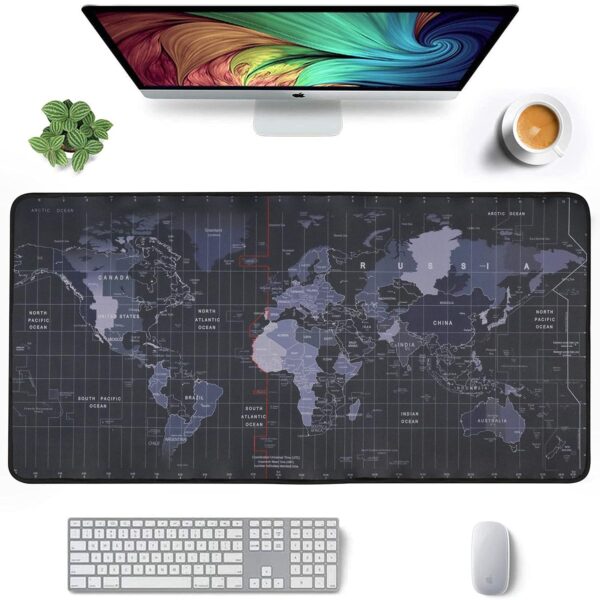 Seagull flight of fashion Large Extended Mouse Pad XXL with Non-Slip Rubber Base, Stitched Edge Mouse Mat for Laptop, Computer & Desk - 60 x 30 x 0.2 cm - World Map - Image 7