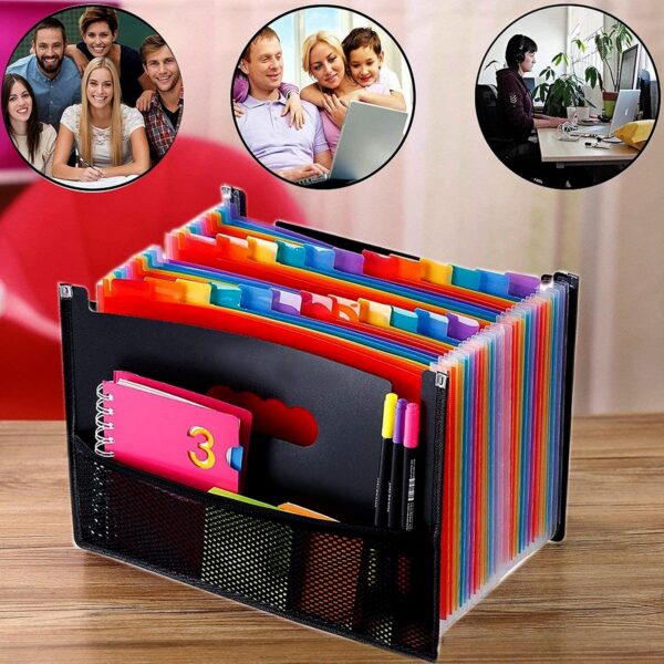 NISUN 24 Pockets Expanding File Folders, Accordion File A4 Letter Size, Alphabetical Expandable Accordion Document Holder Bill Receipt Organizer (23 * 33Cm), Black - Image 8