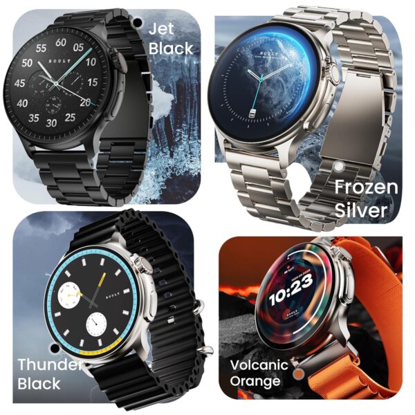 Boult Newly Launched Crown R Pro Smart Watch 1.43''HD AMOLED, Bluetooth Calling, Working Crown, Zinc Alloy Frame, 600 Nits Brightness, AI Voice Assistant, SpO2 Monitoring, 120+ Sports Mode (Jet Black) - Image 3