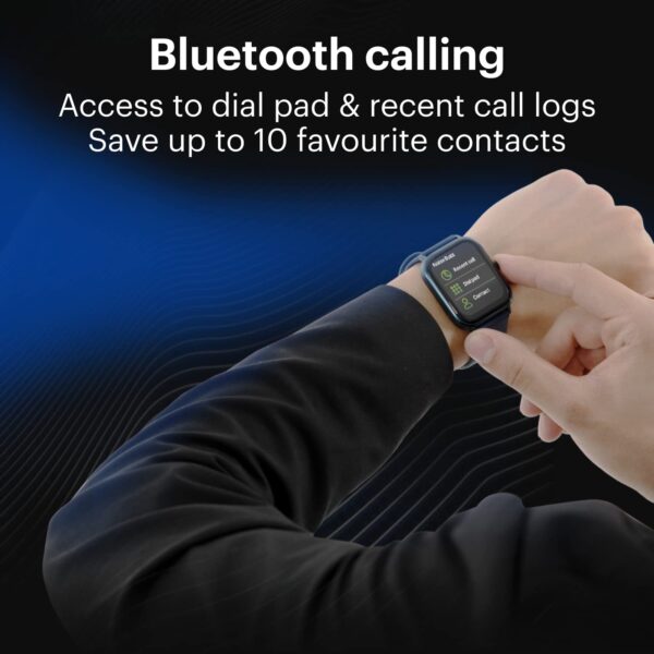 Noise Quad Call 1.81" Display, Bluetooth Calling Smart Watch, AI Voice Assistance, 160+Hrs Battery Life, Metallic Build, in-Built Games, 100 Sports Modes, 100+ Watch Faces (Space Blue) - Image 4
