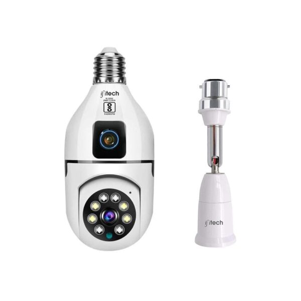 IFITech 4MP Dual Lens Home Security WiFi Camera with Adjustable Extension Bulb Holder- Vertical 180° Horizontal 360° | 2 Megapixel Each Lens (Fixed & PTZ) | App Control | Designed for Indoor Use - Image 2
