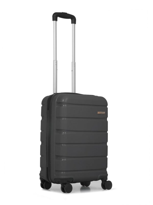 TEAKWOOD LEATHERS Unisex 8 Wheels Trolley Bag, Hard Cabin with Zipper Closure, Adjustable Push Button & Cross Side Strap, Lock System 360 Degree (55 CM, Dark Grey) - Image 2