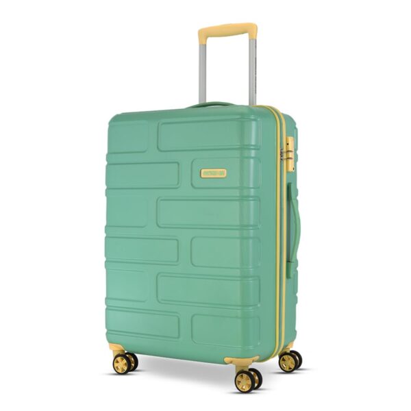 American Tourister BRICKLANE+ 79 CM Large Check-in Polycarbonate (PC) Hard Sided 8 Wheels Spinner Luggage/Suitcase/Trolley Bag for Travel (Emerald Green) - Image 2