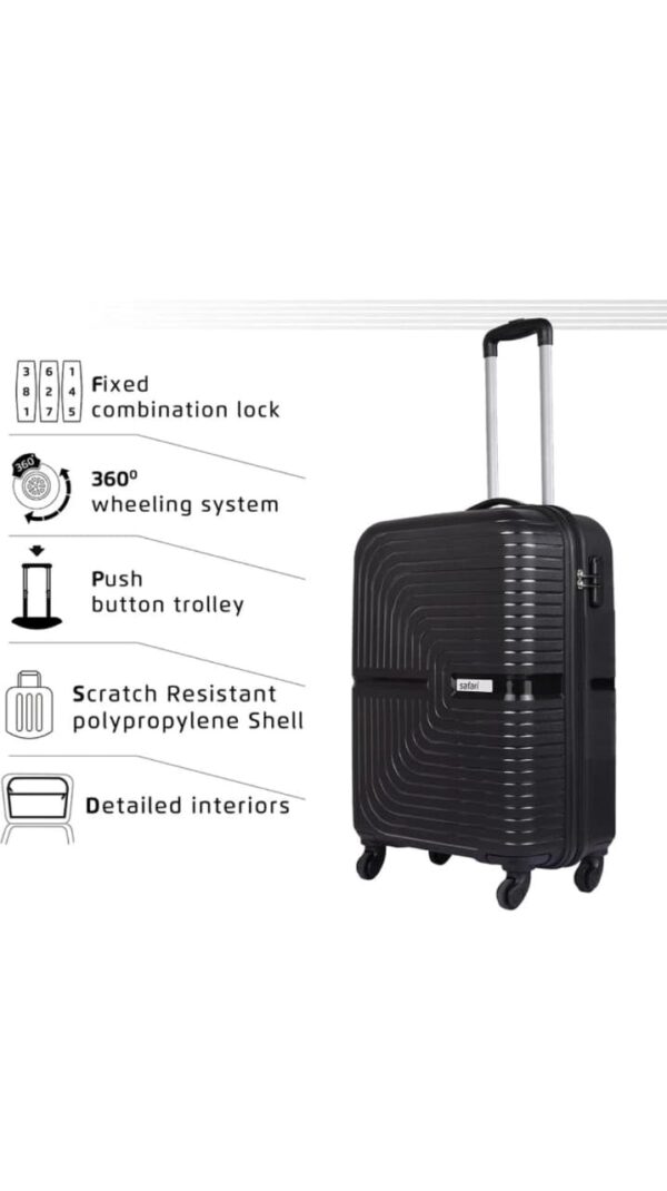 Safari Trolley Bag for Travel Black, Set of 2 - Image 3