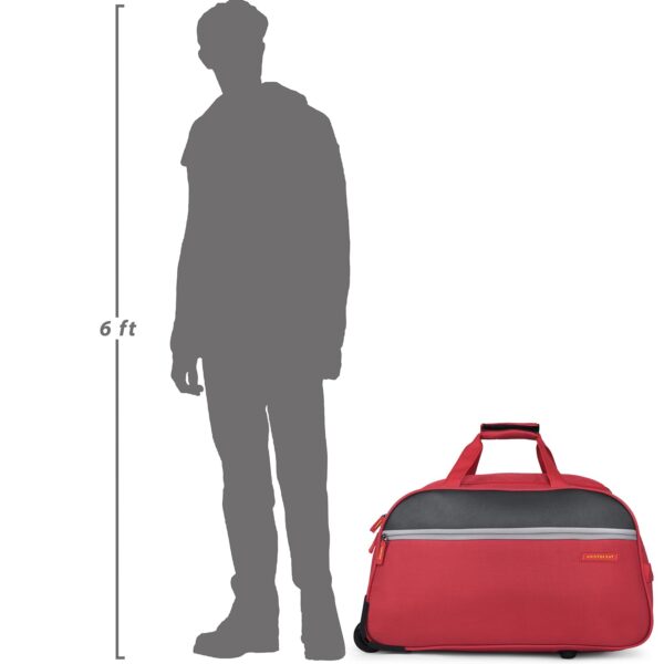 Aristocrat Enigma 52 Cm Polyester Softsided Cabin Size Duffle Trolley with Wheels - Red - Image 9