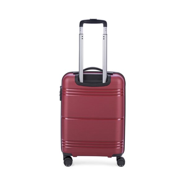 Skybags Paratrip Cabin Hard Luggage (55 cm) | Polypropylene Luggage Trolley with 8 Wheels and Anti Theft Zipper | Maroon | Unisex - Image 3