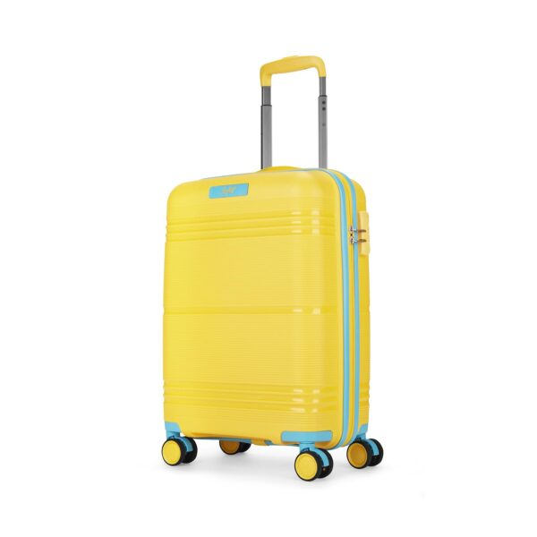 Skybags Paratrip Cabin Hardshell Luggage (55 Cm) | Polypropylene Luggage 4 Wheel Inline Trolley Bag with 8 Wheels | Bumblebee | Unisex, Small, Yellow - Image 3