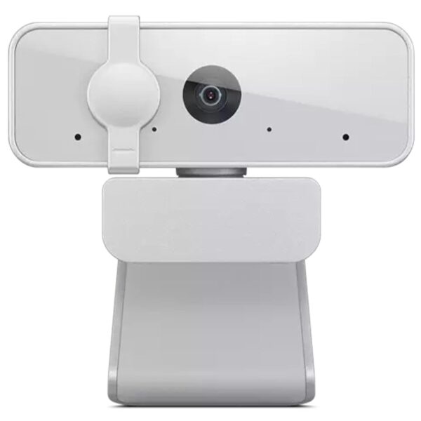 Lenovo 300 FHD Webcam with Full Stereo Dual Built-in mics | FHD 1080P 2.1 Megapixel CMOS Camera |Ultra-Wide 95° Lens, 4X Digital Zoom | 360 Rotation | Flexible Mount | Cloud Grey - Image 2