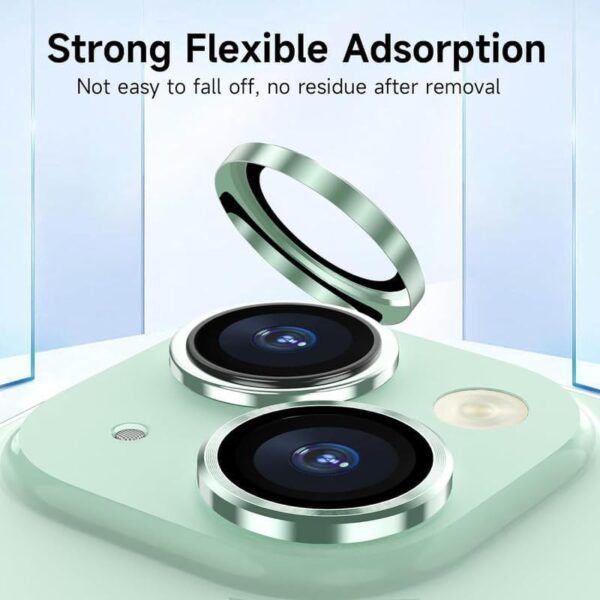 Camera Lens Protector for iPhone 15 6.1"& iPhone 15 Plus 6.7", Tempered Glass Camera Lens Protector Tempered Glass Lens Ring Cover Fit for iPhone 15/iPhone 15 Plus (Green) - Image 4