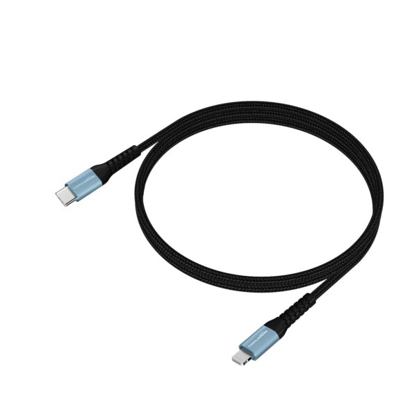 amazon basics Usb C To Lightning Aluminum With Nylon Braided Mfi Certified Charging Cable (Grey, 1.2 Meter), Black - Image 8
