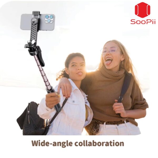 SooPii 69 inch Long Selfie Stick with 360° Rotating Tripod Stand, Aluminum Multifunctional Bluetooth Tripod Stand for Smartphone, GoPro, Action Cameras, Perfect for Vlogging, Travel & Video - Image 9