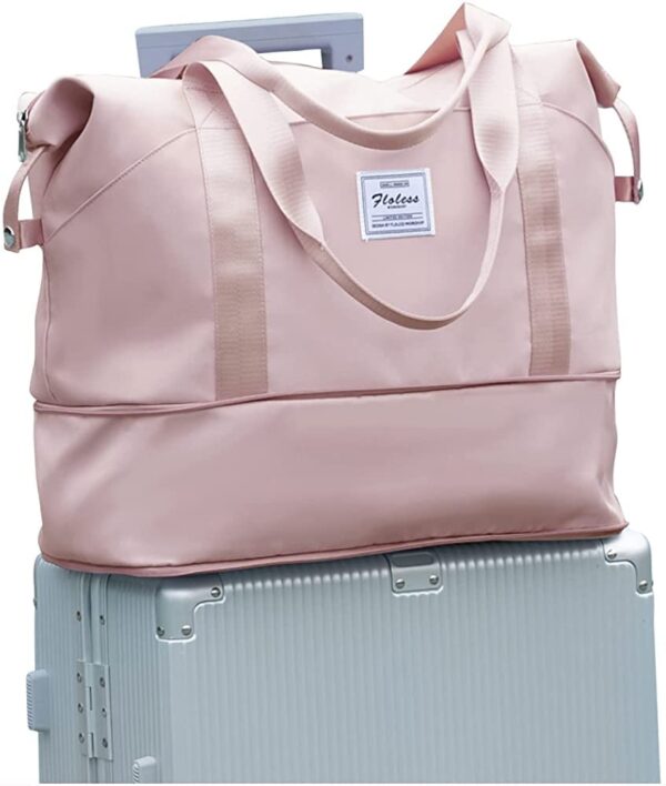 LNT Large Capacity Polyester Folding Travel Bag 25 cms Lightweight Waterproof Carry on Luggage Bags with Fixed Strap Dry and Wet Separation Foldable Travel Duffel Bag for Foldable Bag (Assorted Color) - Image 3
