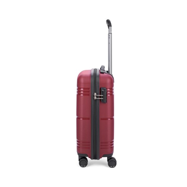 Skybags Paratrip Cabin Hard Luggage (55 cm) | Polypropylene Luggage Trolley with 8 Wheels and Anti Theft Zipper | Maroon | Unisex - Image 4